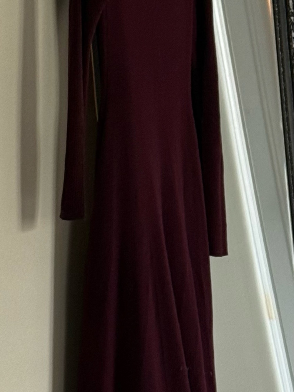 GAP Maroon Long-Sleeve Maxi Dress